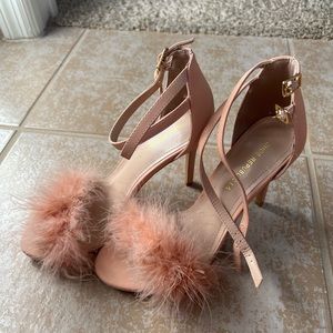 Pink fluffy heels